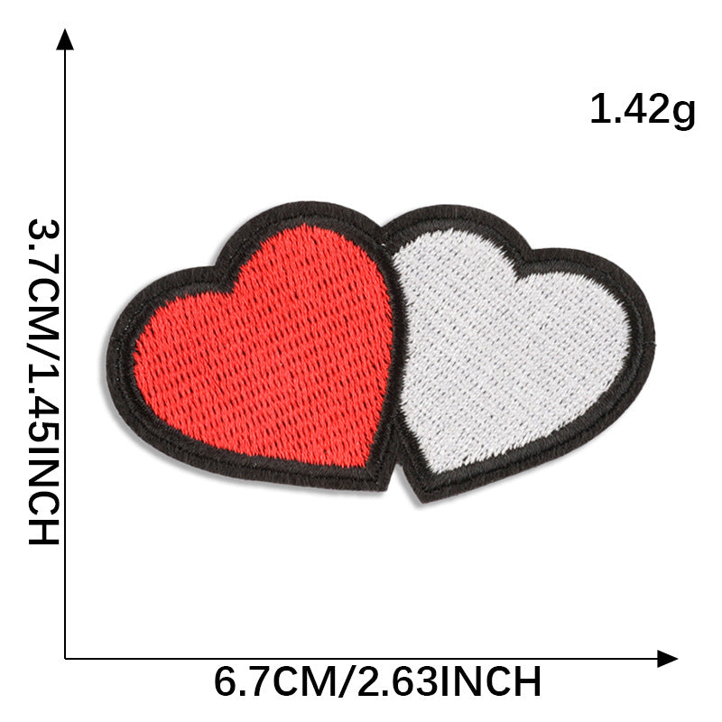 Wholesale Computer embroidery heart patch accessories embroidery cloth patch